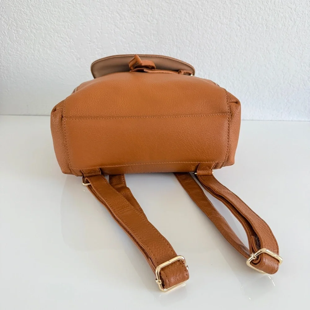 Levenger brown Drawstring Leather Backpack